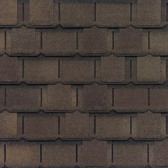 GAF's Camelot II Barkwood shingle swatch GAF's Camelot II Barkwood shingle swatch