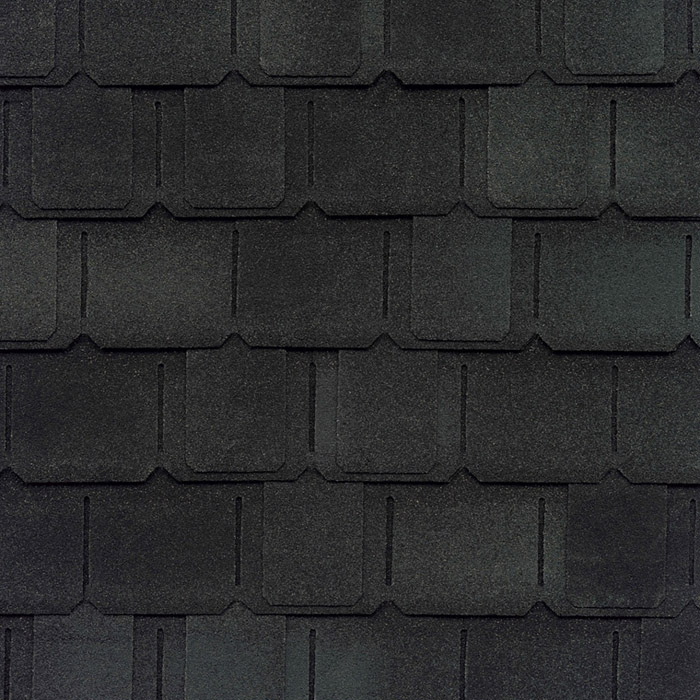 GAF's Camelot II Charcoal shingle swatch GAF's Camelot II Charcoal shingle swatch