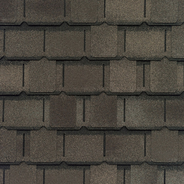 GAF's Camelot II Weathered Wood shingle swatch GAF's Camelot II Weathered Wood shingle swatch